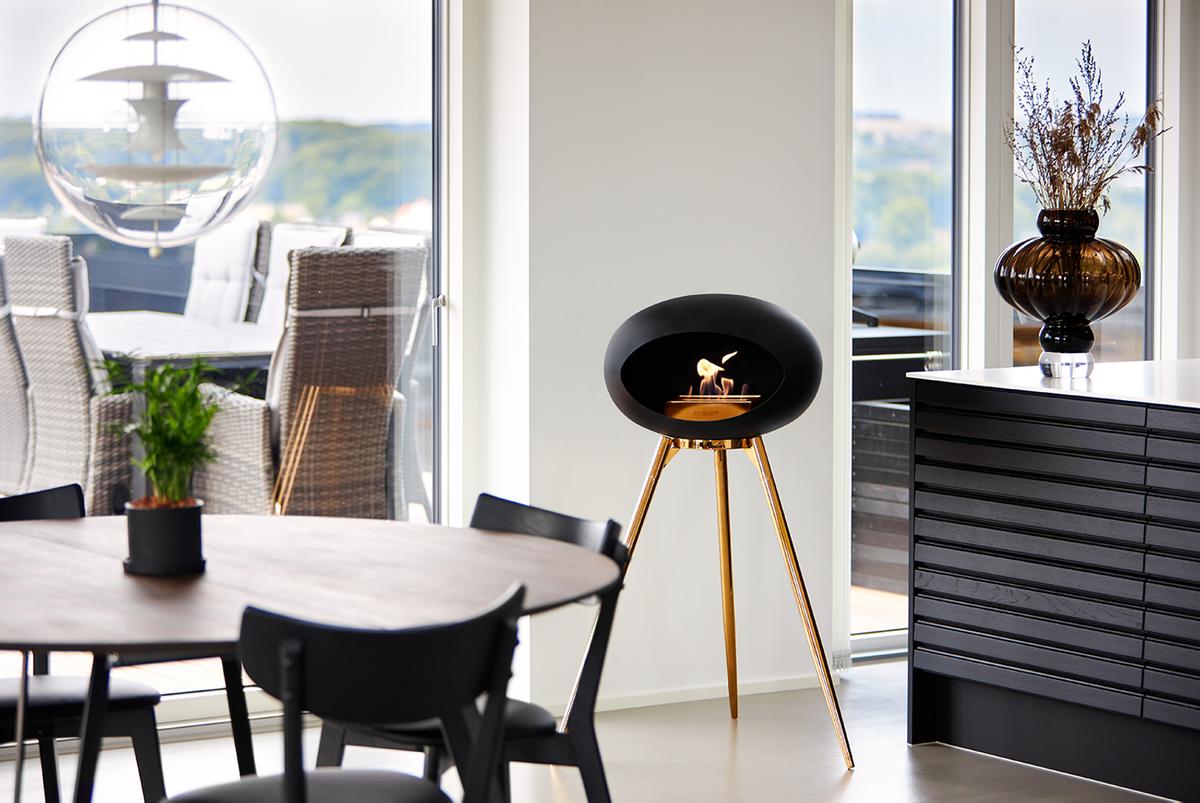 LE FEU GROUND BIO FIREPLACE BLACK ROSE GOLD COLLECTION