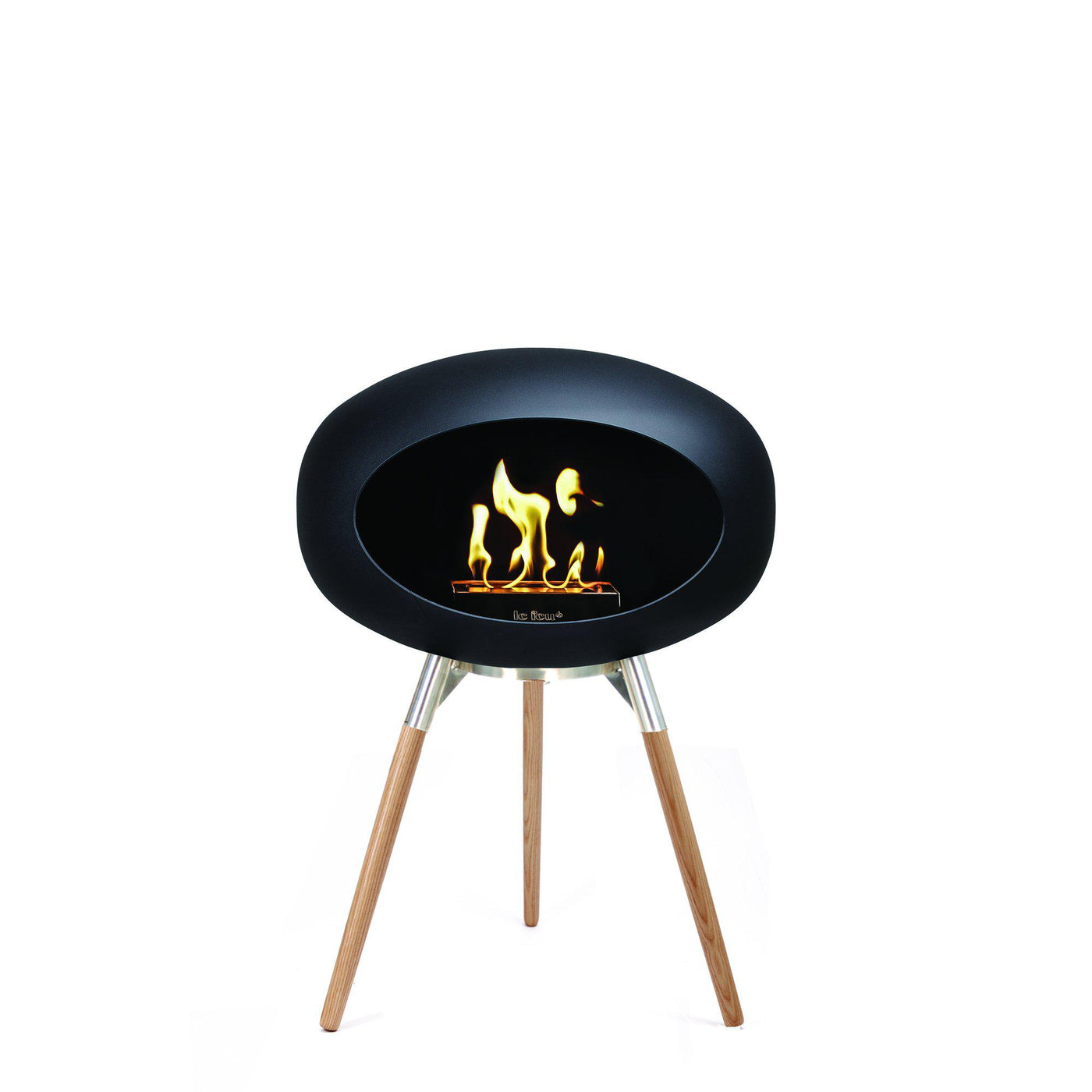 LE FEU Ground Low Bio fireplace Black Oak Legs